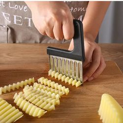 stainless steel potato chip slicer dough vegetable fruit crinkle wavy slicer knife potato cutter chopper french fry make