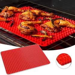 non-stick silicone pyramid cooking mat baking mat with grid versatile oven bbq cooking mat heat-resistant mat kitchen to