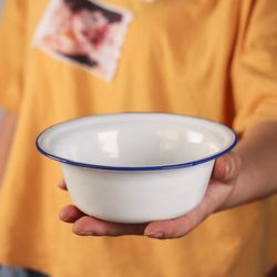 mixing serving bowl food storage enamelware retro enamel basin household enamelware kitchen soup holder lard basin ename