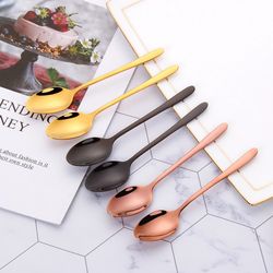 3/6/12 pieces gold stirring teaspoon stainless steel coffee spoon set ice cream cake dessert mini spoon sliverware party