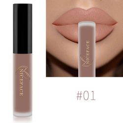 niceface nude liquid lipsticks waterproof velvet matte lip gloss long lasting non-stick cup lip tint makeup pigment cosm