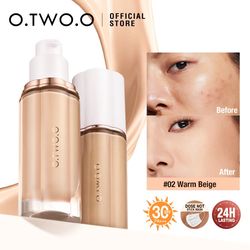 o.two.o liquid foundation cream for face 30ml high coverage makeup base sunscreen spf30 waterproof concealer makeup foun