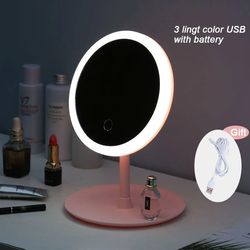 makeup mirror with light white led daylight vanity mirror detachable/storage base 3 modes mirror with light gift usb cab