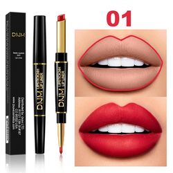 double ended matte lipstick long lasting wateproof lipsticks brand lip makeup cosmetics dark red lips liner pencil beaut