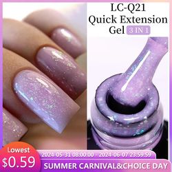 lilycute 7ml glitter quick extension gel nail polish purple nude flakes vernis semi permanent uv gel varnishes nail art