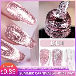 lilycute 7ml 3 in 1 platinum rose gold cat magnetic gel nail polish moonlight magnetic gel varnish glitter semi permanen