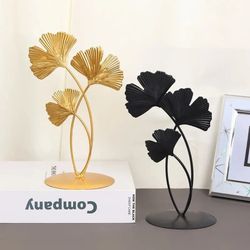 1pc gold ginkgo leaf iron crafts decoration modern creative living room tv cabinet wine cabinet xuan guan home decoratio