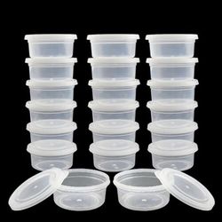 "20pcs round clear storage jar sealed box for slime clay"