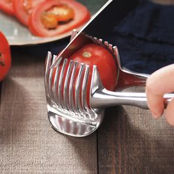 stainless steel kitchen handheld orange lemon slicer tomato cutting clip fruit slicer onion slicer kitchenitem cutter ac