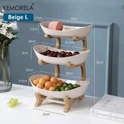 three layer fruit plate home living room plastic snack dish creative modern dried fruit basket candy dish cake stand sal
