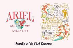 bundle 2 file disney princess, retro little mermaid, disney girls trip matching, vintage disney png