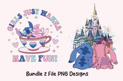 bundle 2 file stitch angel besties, girls just wanna have fun , stitch , disney girls trip , disney png