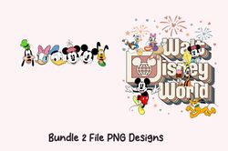 bundle 2 file magic castle vintage style png, magic kingdom png, family trip 2024, magic castle, retro mickey & friend