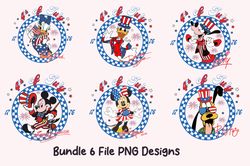 bundle 2 file mickey and friends disney happy 4th of july, disneyland family patriotic usa, american flag freedom png