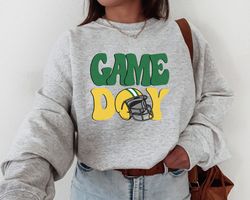 game day sweatshirt, green bay football crewneck, retro packer shirt