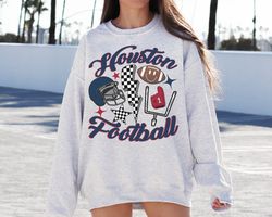 retro houston football crewneck, texan sweatshirt, vintage houston football crewneck sweatshirt, houston t-shirt