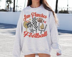 retro san francisco football crewneck sweatshirt t-shirt, the niners, vintage san francisco sweatshirt 49er