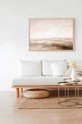 calming landscape abstract neutral minimalistic trendy wall art print boho soft decor cream beige living room canvas fra