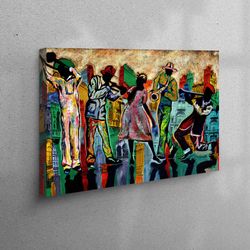 canvas art, 3d canvas, wall decor, abstract jazz music printing, music room canvas print, jazz music canvas print, conte