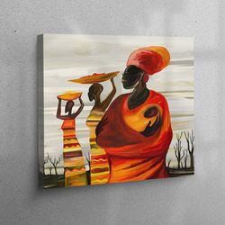 canvas art, 3d wall art, large wall art, african woman with baby, abstract canvas decor, african woman canvas gift, ethn