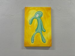 canvas art, canvas decor, 3d wall art, squidward painting print, bold and brash canvas print, squidward canvas gift, mod