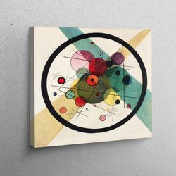 canvas art, canvas gift, wall art, wassily kandinsky circles in a circle, expressionism canvas canvas, modern shapes can