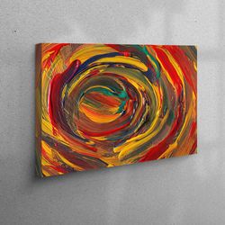 canvas art, canvas home decor, wall decor, red and yellow painting, modern wall art, colorful canvas print, acrylc art,