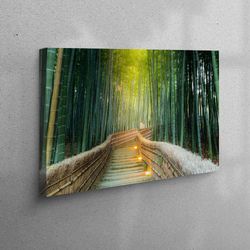 canvas art, canvas wall art, large canvas, kyoto landscape canvas, view canvas, kyoto printed, tree landscape printed,