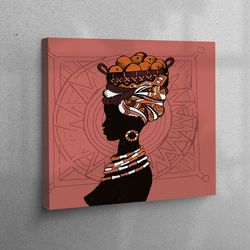 canvas art, canvas, wall decor, black woman canvas canvas, ethnic canvas, girl art, black girl canvas art, african artwo