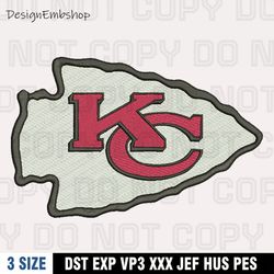 kansas city chiefs logo embroidery designs, nfl embroidery files, machine embroidery pattern