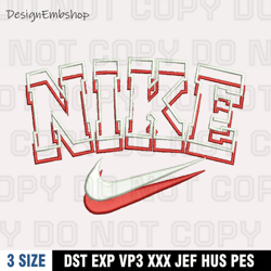 nike double outline embroidery designs, nike embroidery files, machine embroidery pattern