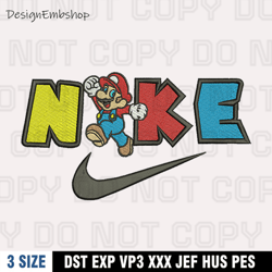 nike super mario embroidery designs, nike embroidery files, machine embroidery pattern
