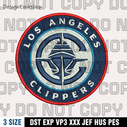 los angeles clippers logo embroidery design files, nba teams embroidery design, digital file