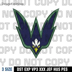 nc-wilmington seahawks logo embroidery design,logo embroidery, embroidery file, sport embroidery, ncaa embroidery