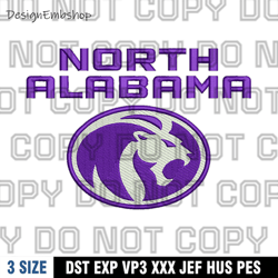 north alabama lions logo embroidery design,logo embroidery, embroidery file, sport embroidery, ncaa embroidery