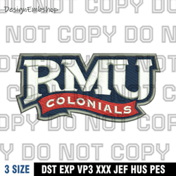 robert morris colonials logo embroidery designs,logo embroidery, embroidery file, sport embroidery, ncaa embroidery