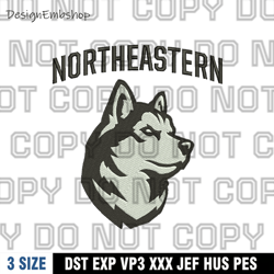 northeastern huskies logo embroidery design,logo embroidery, embroidery file, sport embroidery, ncaa embroidery