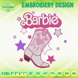 barbie embroidery design, come on barbie embroidery, lets go party embroidery, machine embroidery designs, instant download
