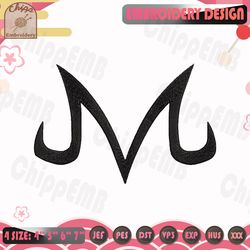 logo majin embroidery design, dragon ball embroidery design, anime embroidery files, machine embroidery designs