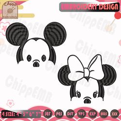 2 designs mickey and minnie embroidery design, mickey embroidery, anime embroidery design, machine embroidery designs