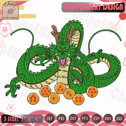 dragon shenron embroidery design, dragon ball embroidery design, anime embroidery files, machine embroidery designs