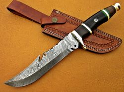 beautifull damascus skinner knife fixed blade knife,