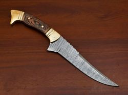 beautifull handmade damascus fixed blade hunting knife, camping, skinning knife,