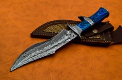 handmade damascus hunting knife , fixed blade knife,