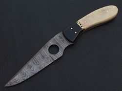 custom handmade damascus steel skinner knife fixed blade knife,