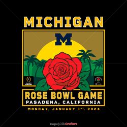 Michigan Wolverines Playoff Rose Bowl Game SVG