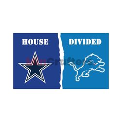 Dallas Cowboys vs Detroit Lions House Divided SVG