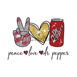 glitter peace love dr pepper soda png