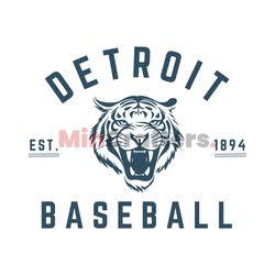 detroit baseball est 1894 tiger logo svg