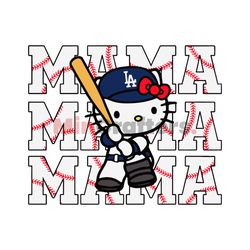 hello kitty mama la dodgers baseball svg